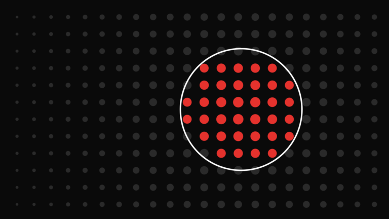 Abstract dot field illustration representing machine perception of a space